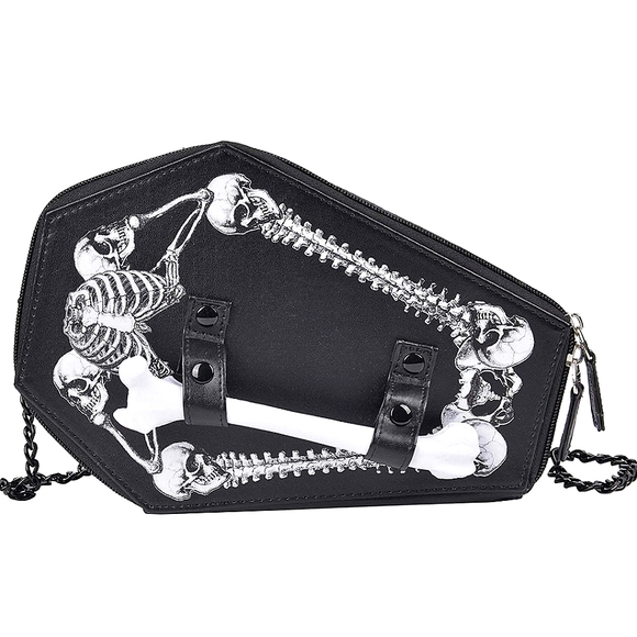 Amazing Skeleton Coffin Casket Handbag with Bone Accessory - Picture 7 of 8